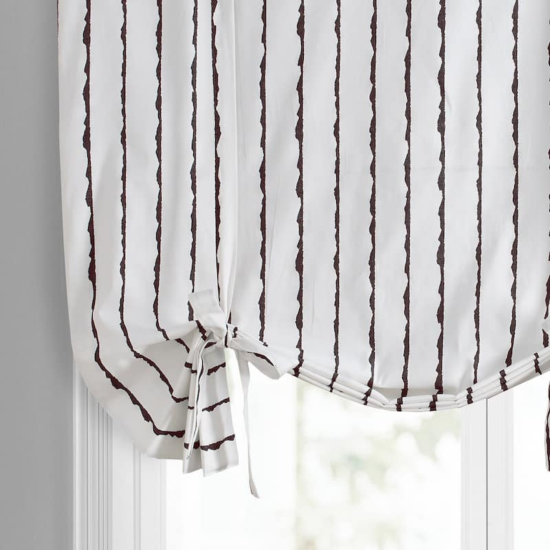 Exclusive Fabrics Sharkskin Printed Cotton Tie-Up Window Shade (1 Panel)