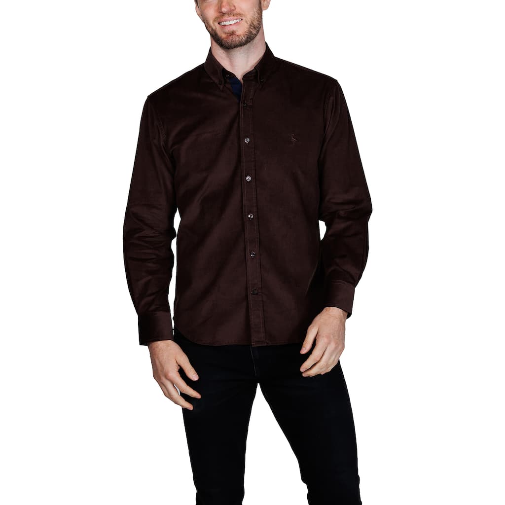 Tailorbyrd Men's Corduroy Button-Down Shirt