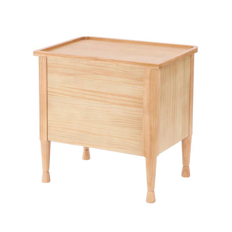 Christopher Knight Home - Modern Minimalist 23.62" Nightstand with Roller Glide Drawers & Tray Top, Versatile Home Use