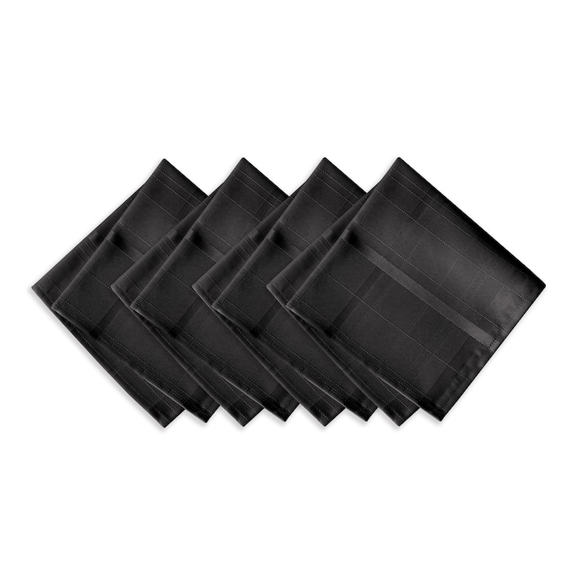 Elrene Elegance Plaid Damask Fabric Set of 4 Napkins - 17" w x 17" l