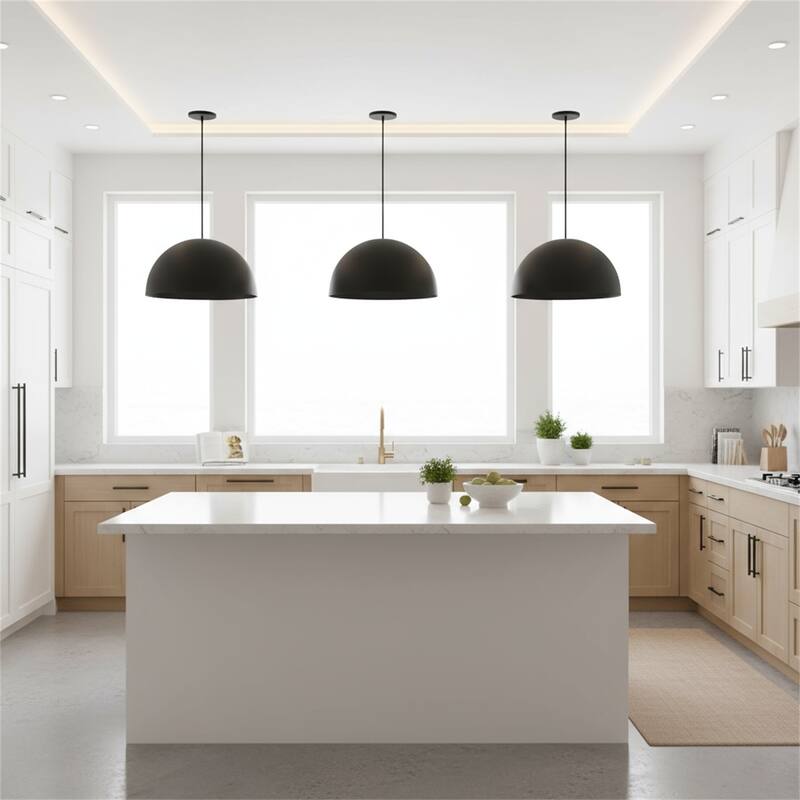 24" Diameter Integrated LED Black Pendant