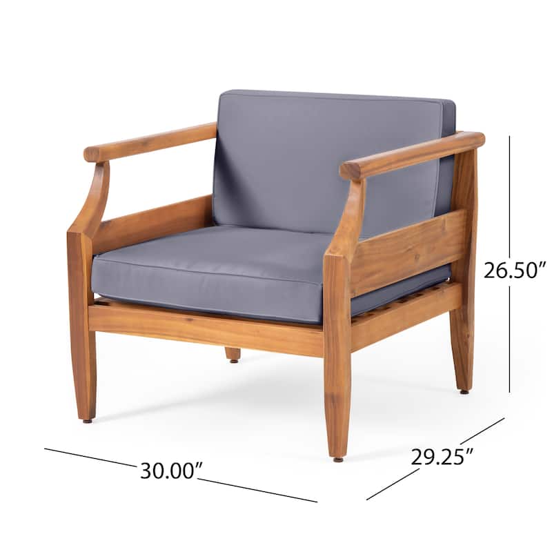 Aston Outdoor Mid-century Modern Acacia Wood Club Chair (Set of 4) by Christopher Knight Home