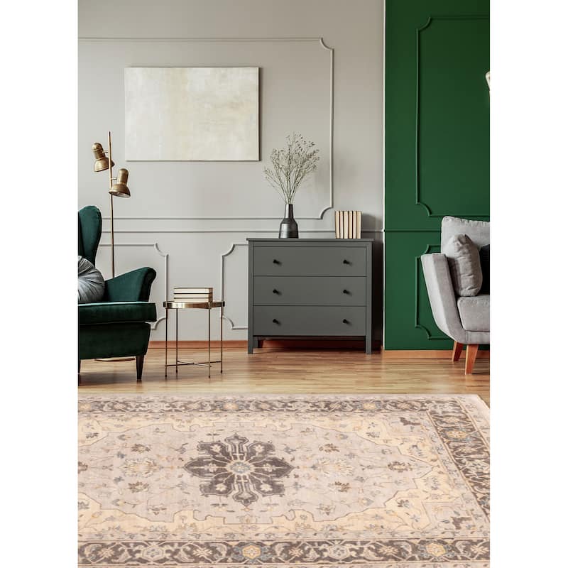 ECARPETGALLERY Hand-knotted Finest Agra Jaipur Light Grey Wool Rug - 8'6 x 11'5