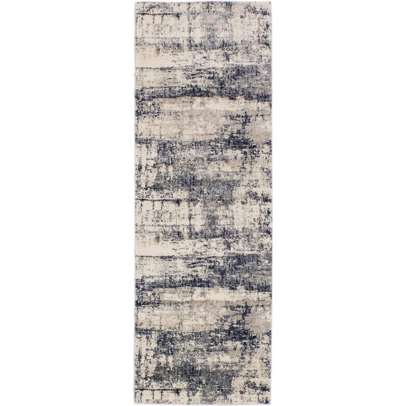 Noori Rug Lagoon Don Abstract Rug - 2'7" x 10'0" - Beige/Navy