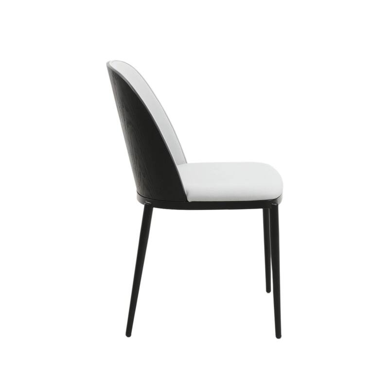 9-Piece Dining Set in Black Steel with 8 Chairs and Table Tule Collection by LeisureMod