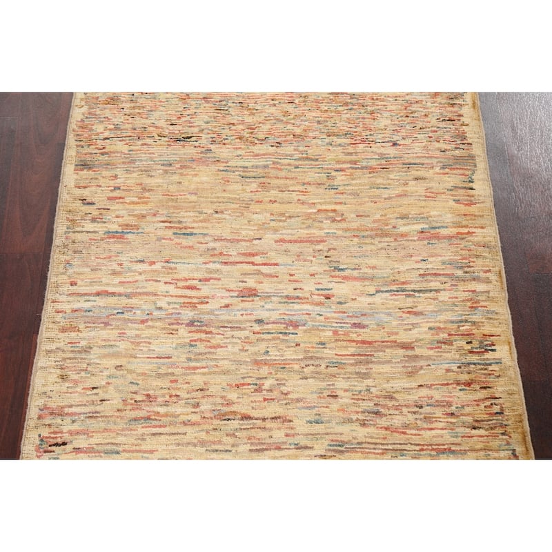 Striped Gabbeh Kashkoli Modern Area Rug Wool Hand-knotted Foyer Carpet - 2'8" x 3'11"