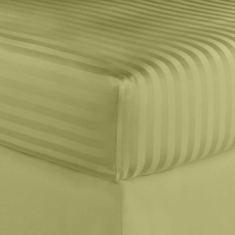 Home Sweet Home Dream Striped 1200 TC Egyptian Cotton Deep Pocket Bed Sheet Set - Sage - King
