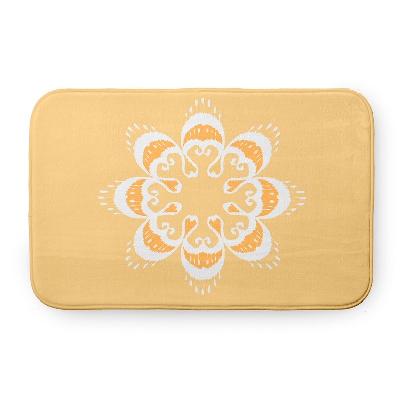 Ikat Mandala Bathmat - 34" x 21" - Sunshine Yellow