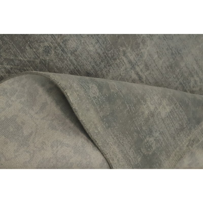 Hand-knotted Transitional Silk Carpet Grey Oushak Rug Geometric Oriental Area Rug - 7' 11'' X 4' 11''