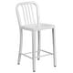 preview thumbnail 117 of 116, 2 Pack 24'' High Metal Indoor-Outdoor Counter Height Stool w/ Vertical Slat Back