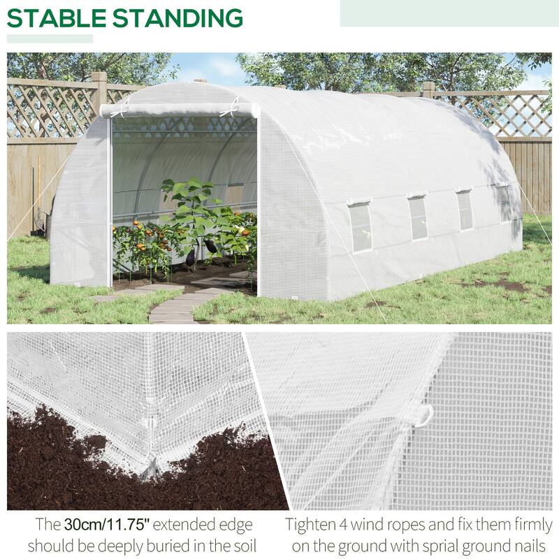 Outsunny Freestanding High Tunnel Walk-In Garden Greenhouse Kit