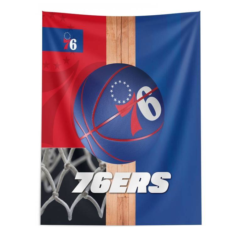 NBA Powerball Printed Wall Hanging - 50" x 60" - Philadelphia 76ers