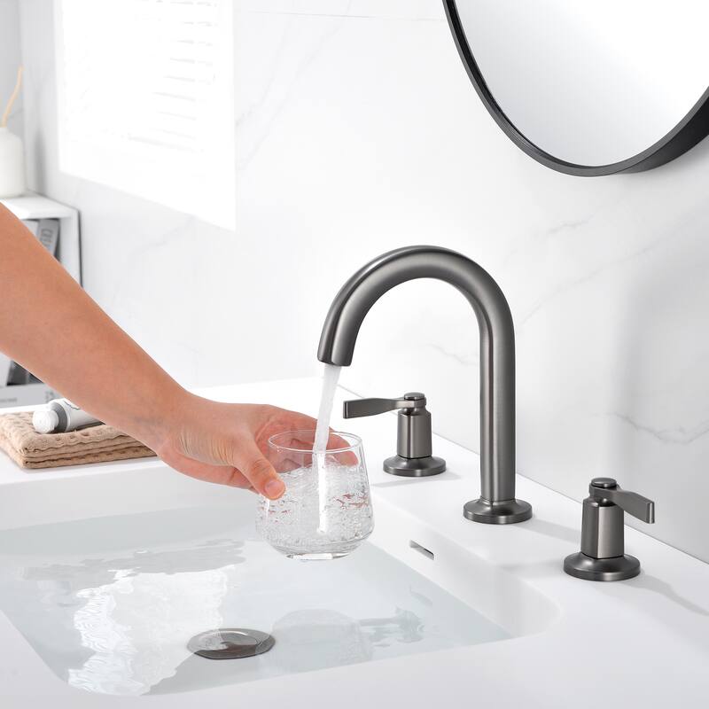 Luxier Larko 8 in. Widespread 2-Handle Bathroom Faucet with Drain