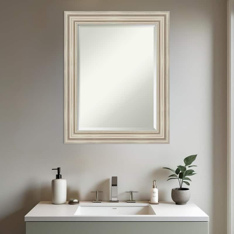 Sierra Beveled Wood Framed Bathroom Vanity Wall Mirror