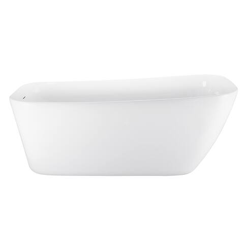 59 in. Acrylic Single Slipper Flatbottom Non-Whirlpool Bathtub in White