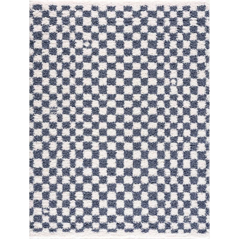 Hauteloom Kieu Hallway, Kitchen Runner Rug - Plush Pile - Driftwood, Black White, Silverton - 2'7" x 7'3"