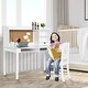 preview thumbnail 13 of 26, Kids Desk and Chair Set Study Writing Desk with Hutch and Bookshelves - 44" x 24" x 43.5" (L x W x H)