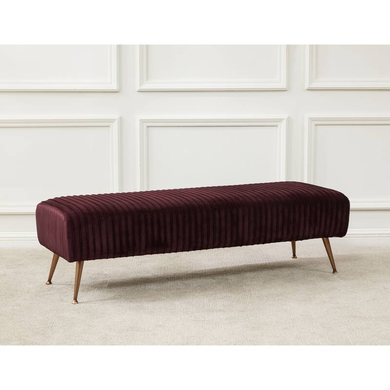 SAFAVIEH Couture Jeanmarie Bench - 60Wx21Dx18H - Giotto Cabernet