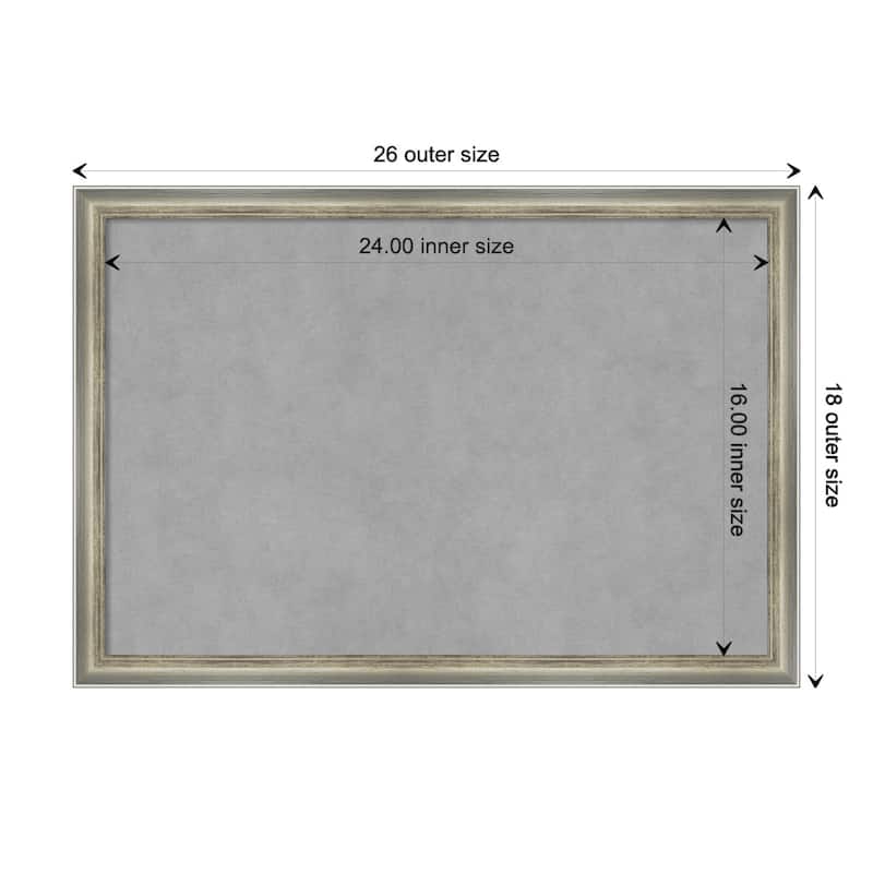 Amanti Art Salon Scoop Silver Framed Magnetic Board - Board Size 24x16
