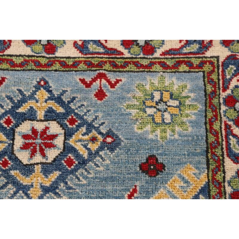 Light Blue Kazak Oriental Accent Rug Handmade Wool Carpet - 2'9" x 4'1"