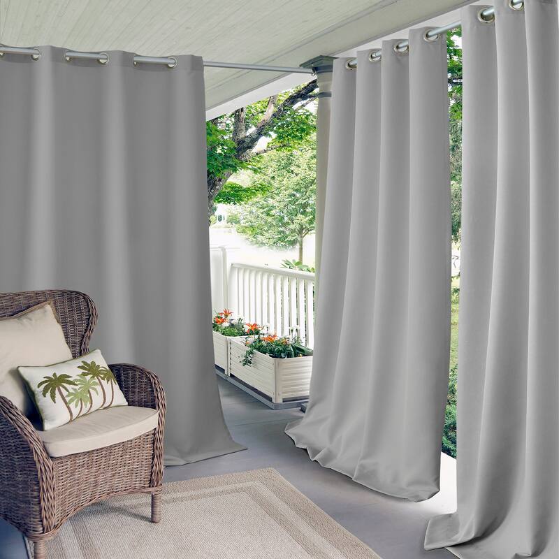 Elrene Connor Indoor/ Outdoor Curtain Panel - 52" W X 84" L - Gray