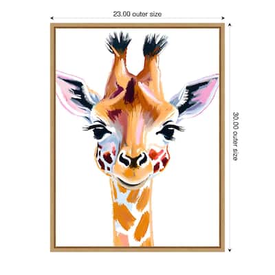 Giraffe by Ohkimiko Framed Canvas Wall Art