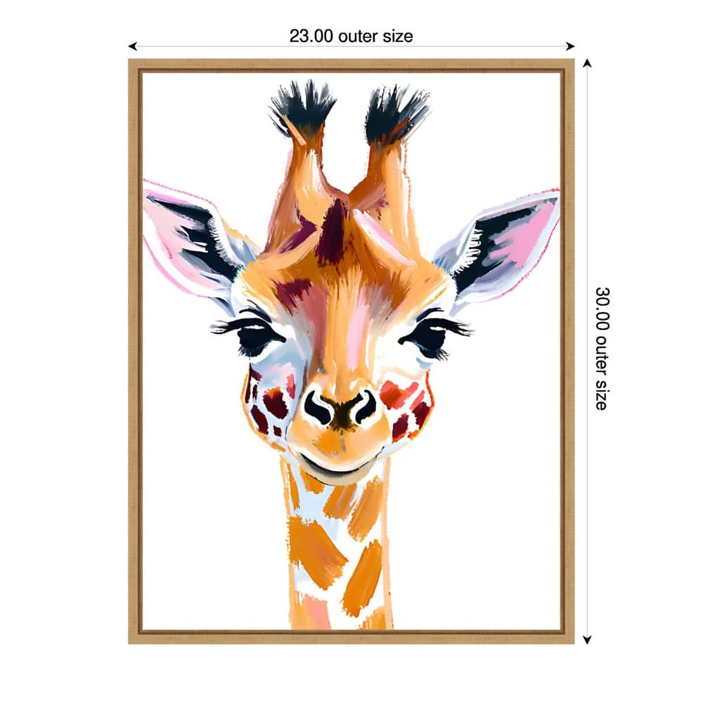 Giraffe by Ohkimiko Framed Canvas Wall Art