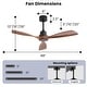 preview thumbnail 4 of 199, 42“/52"/60"/48" Noiseless Walnut Wood Ceiling Fan with Remote Control, Integrated Light Optional