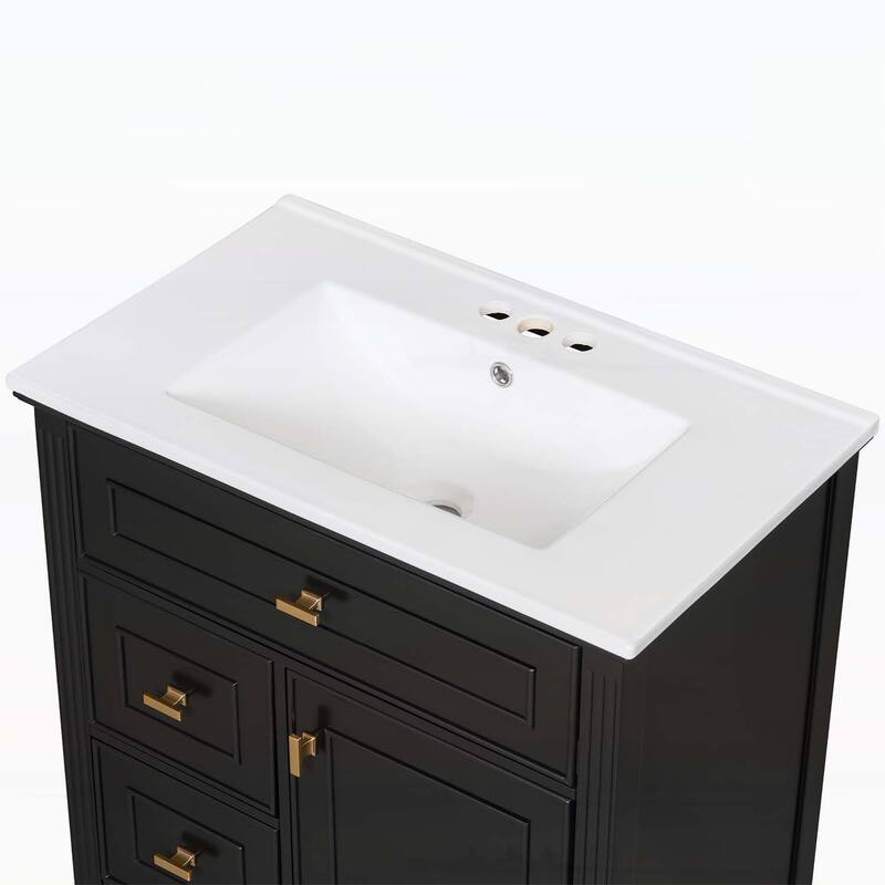Bathroom Vanity Cabinet with Sink,with One Flip Drawer and Two Drawers,Adjustable Shelf