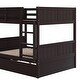 preview thumbnail 6 of 7, Bunk Bed For Kids Full-Over-Full Wood Bed Frame With Ladder & Trundle