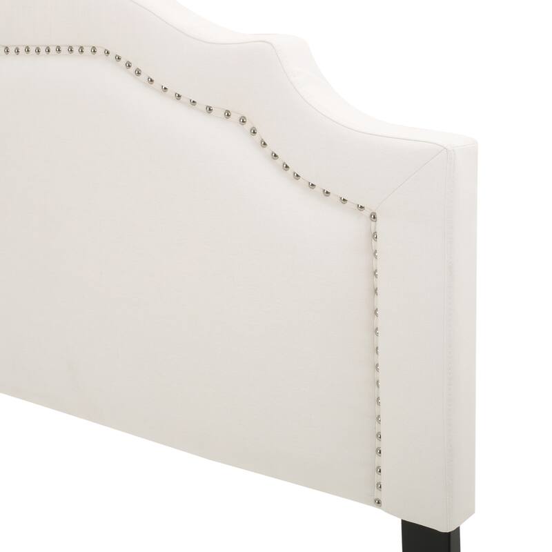 Upholstered Headboard Queen Size, Solid Wood Head Board with Durable Metal Legs
