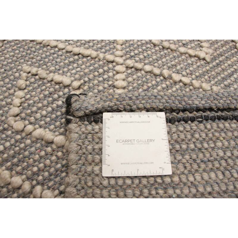 ECARPETGALLERY Braid weave Sienna Khaki Wool Rug - 5'0 x 8'1