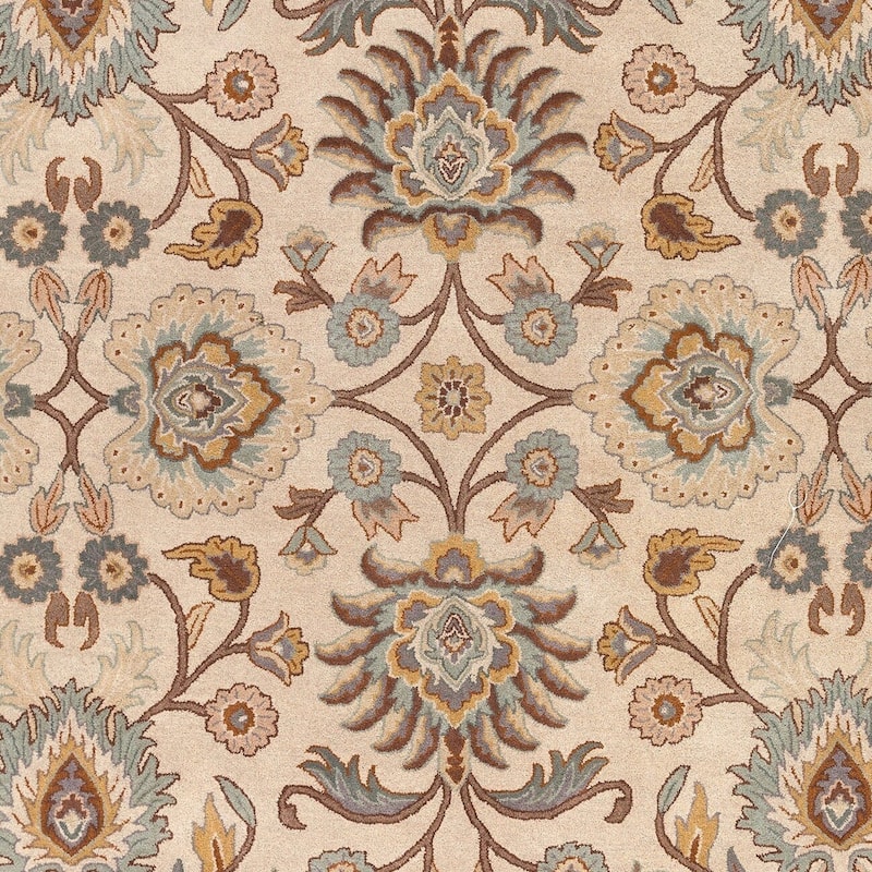 Patchway Handmade Classic Floral Wool Area Rug - Beige - 2' x 3'