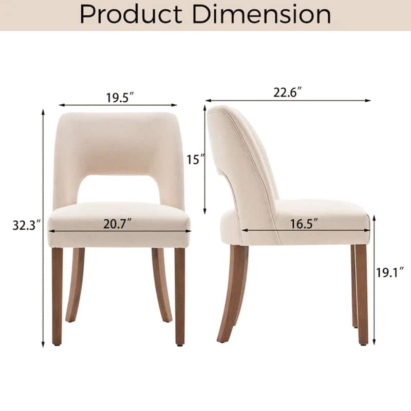 Wooden Dining Chairs Set of 2/4/6,Modern Fabric Upholstered Dining Room Chair Kitchen Chairs