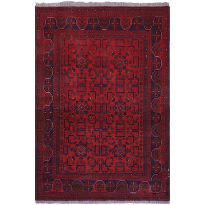Vintage Biljik Khal Mohammadi Parker Red/Blue Rug - 4'10'' x 6'3''