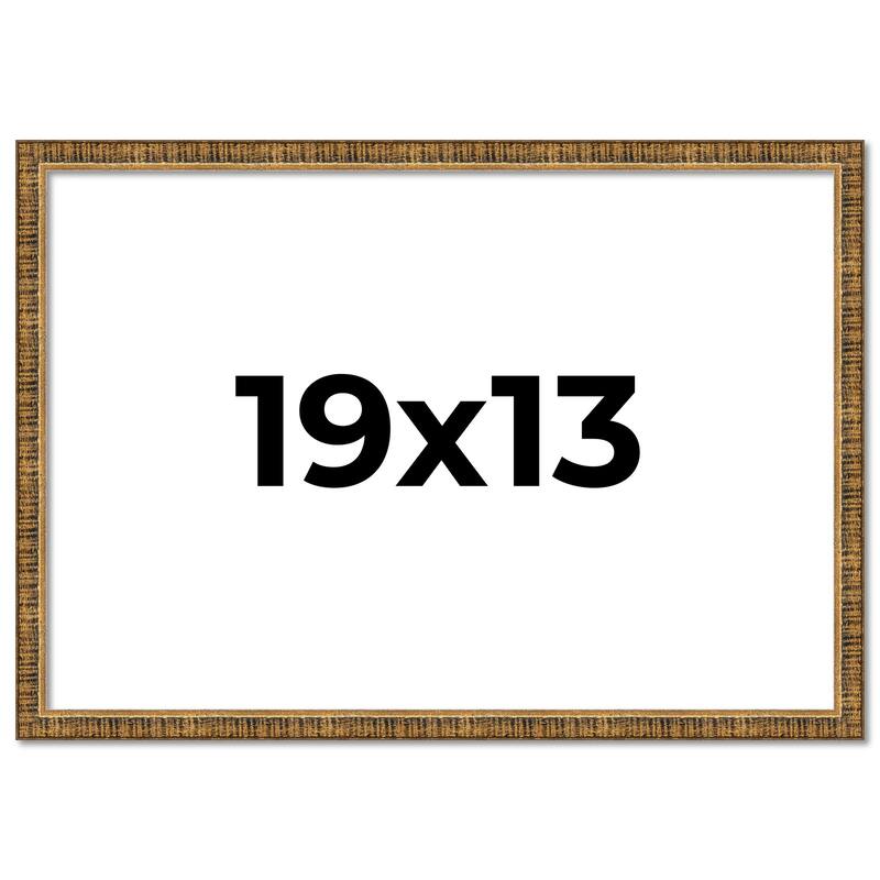 19x13 Frame Black Real Wood Picture Frame Kingsley Gold Distressed Photo Frame with UV Acrylic Foam Board Backing &
