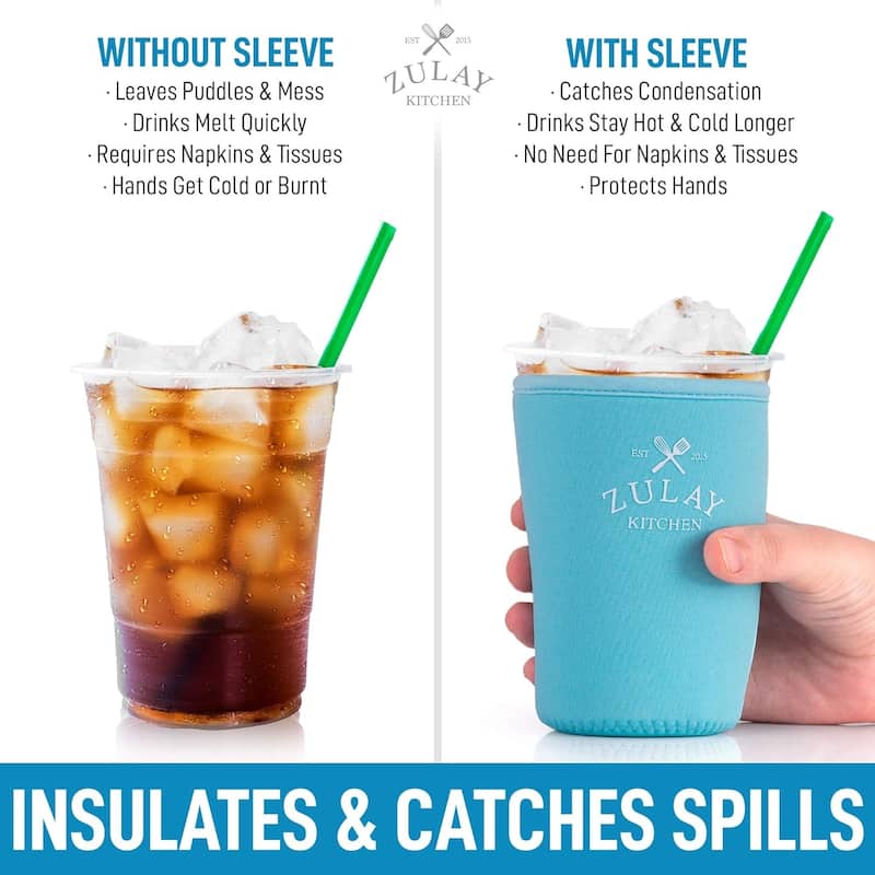 Zulay Kitchen Reusable Iced Coffee Sleeve (22oz to 24oz)