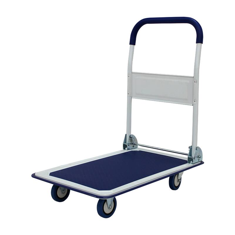 330 lbs. Capacity Platform Truck Hand Flatbed Cart Dolly Folding Moving Push - Blue