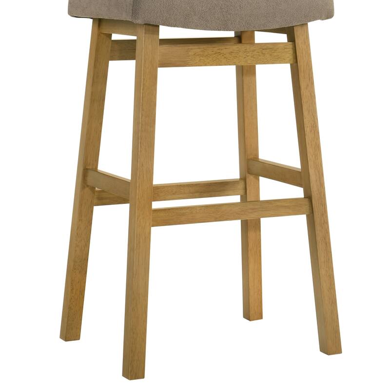 Lenon Modern Farmhouse Backless Bar Stool, Saddle Counter Stool with Upholstered Seat