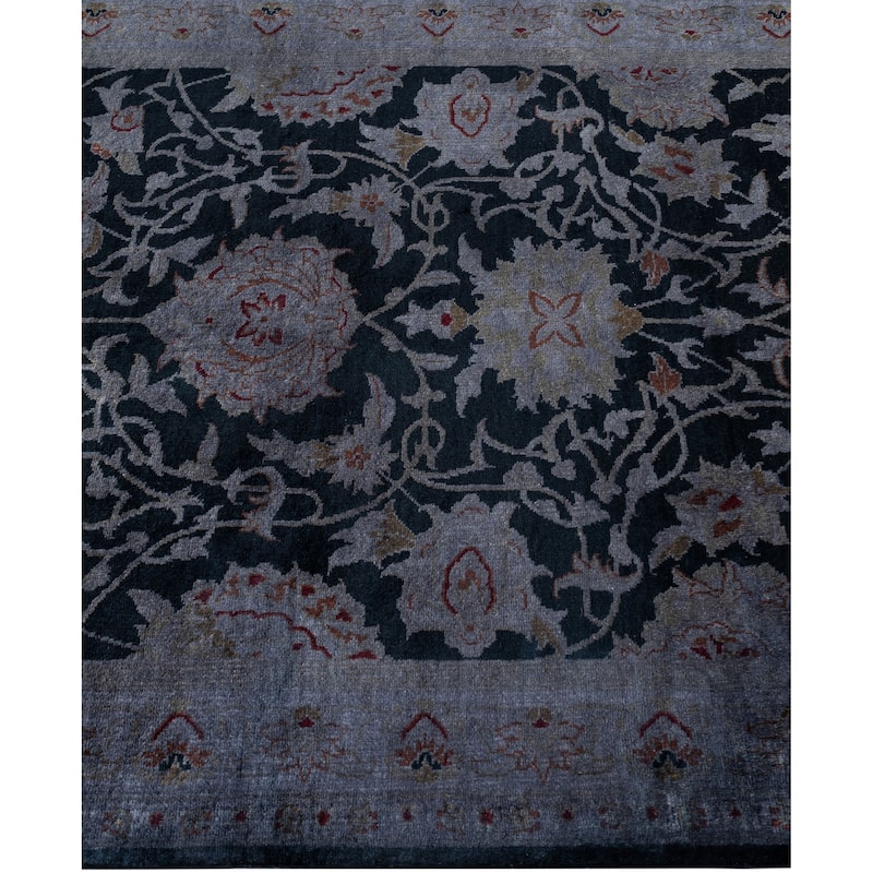 Overdyed One-of-a-Kind Hand-Knotted Area Rug - Black - 2' 7" x 16' 3"