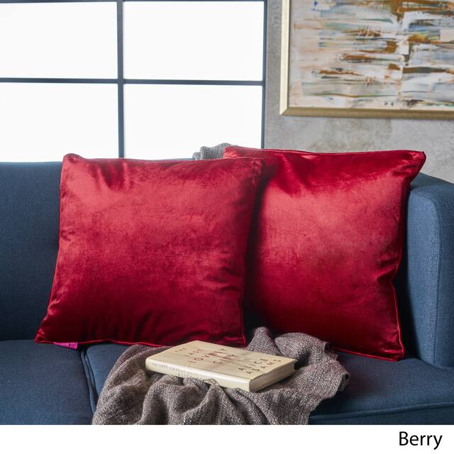 Ippolito Modern Velvet Throw Pillows (Set of 2) by Christopher Knight Home