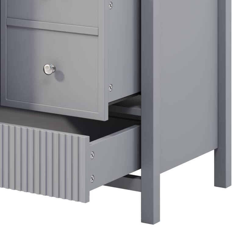 Christopher Knight Home - Modern 60-Inch Bathroom Vanity with Separate Sink and Soft-Close Storage