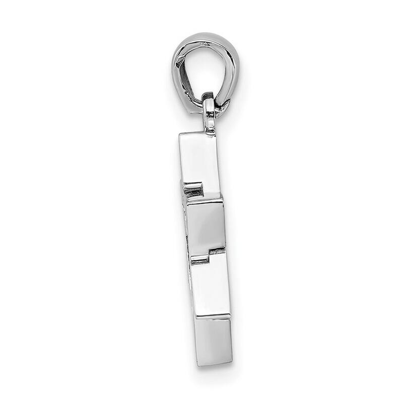 Curata 14k White Gold 21.5mm 3 d Jewish Religious Judaica Star of David Necklace