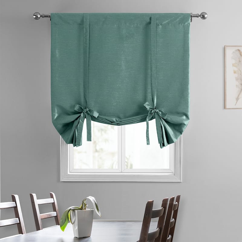 Exclusive Fabrics Vintage Textured Faux Dupioni Silk Tie-Up Window Shade (1 Panel)