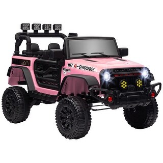 12V Kids Electric SUV Ride-On Car with Remote, Bluetooth, Shock Absorption & Adjustable Speeds - Pink
