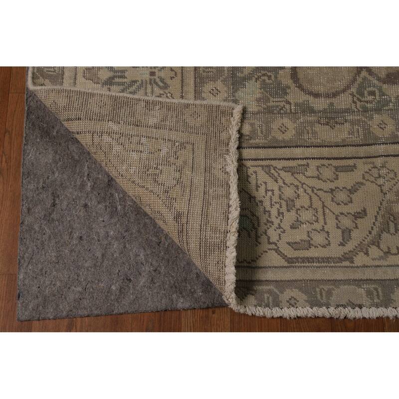 Geometric Tabriz Persian Vintage Rug Bedroom Handmade Wool Carpet - 9'6" x 12'7"