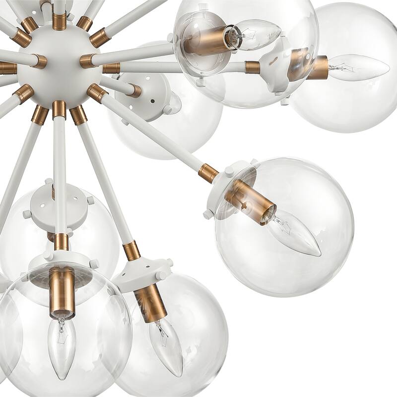 Boureaux Metal and Glass Orb Chandelier