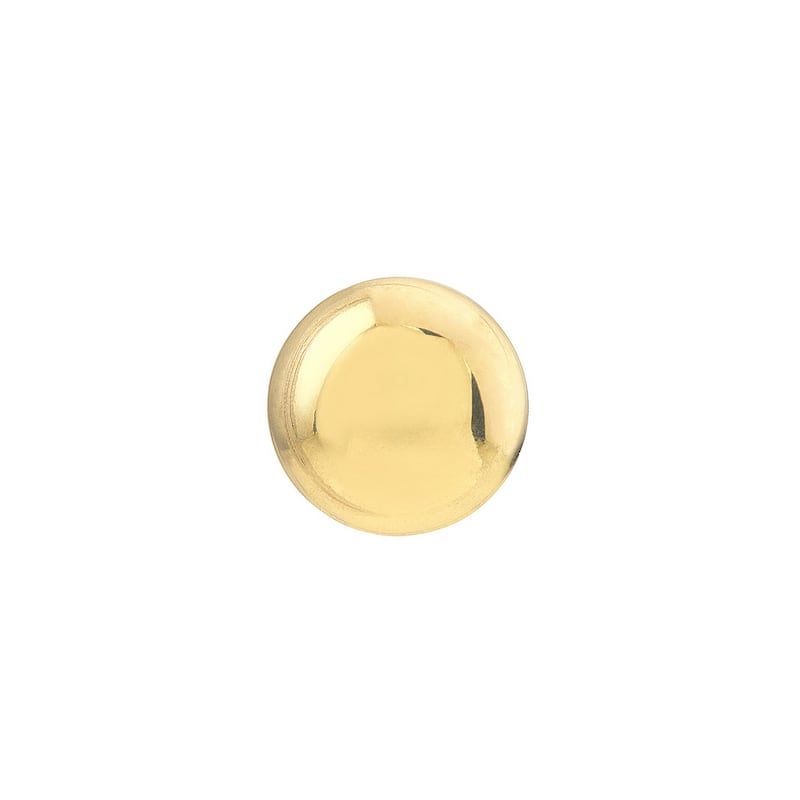 Curata 14k Yellow Gold 4.5mm Puffed Circle Stud Earrings