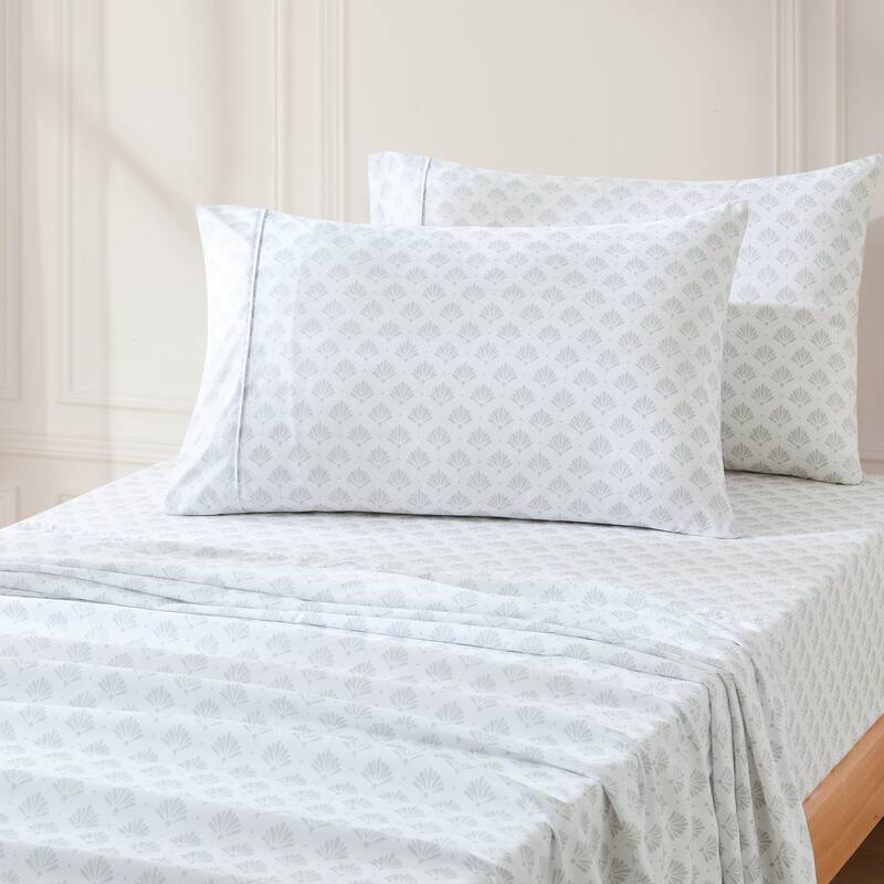 Lush Decor Scallop Fan Gray Sheet Set