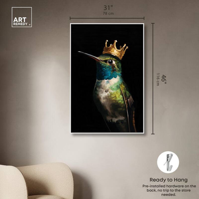 Crowned Azure Bird I Canvas by Art Remedy